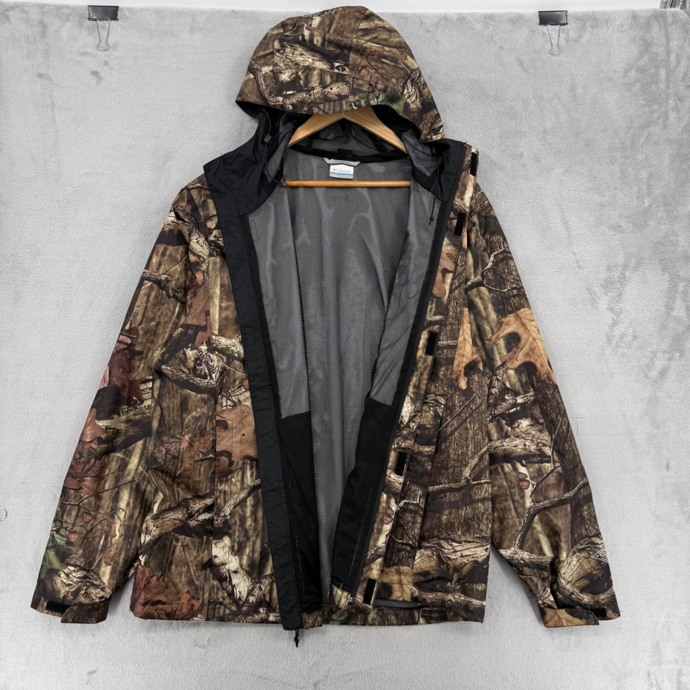 Columbia  Camo Rain Jacket Omni-Tech Waterproof Hunting Fishing‎ Mens Size L - Picture 9 of 16